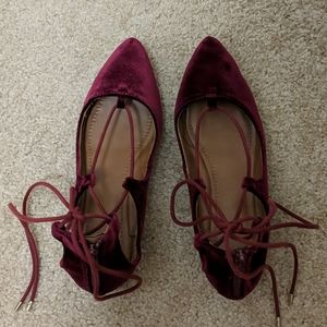 Velvet Tie Up Flats✨